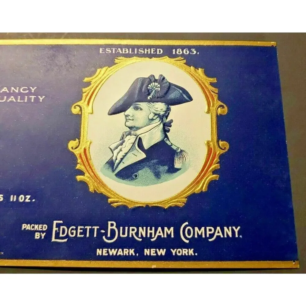 Vintage Wayne Brand Sifted Peas Edgett Burnham Co New York 1940s Can Label‎ z2